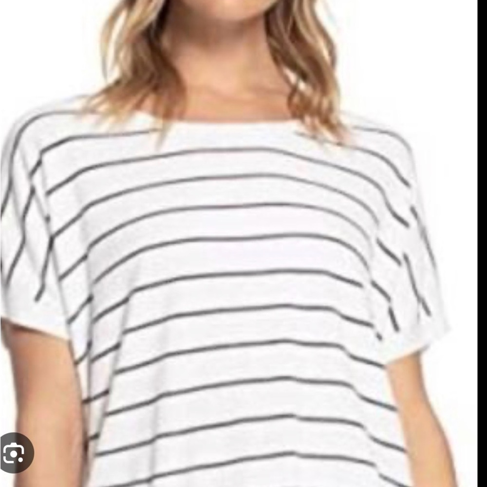 Barefoot Dreams Black and White Striped Tee